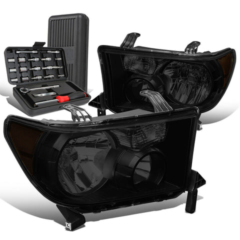 2007-2013 Tacoma Sequoia Pair Tinted Amber Side Headlight Head Lamp+Tool Box