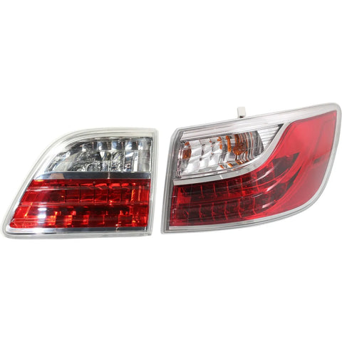 Tail Light Set For 2010-2012 Mazda CX-9 Right Inner and Outer Clear/Red Halogen