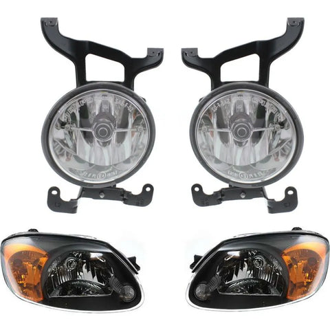 Headlight Kit For 2003-2006 Hyundai Accent Left and Right 4Pc