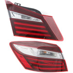 Tail Light Set For 2016-2017 Honda Accord LH Inner Outer Clear/Red/LED CAPA
