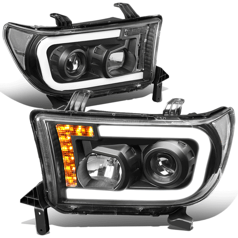 07-13 Toyota Tundra Pair Front LED DRL+Turn Signal Projector Headlight Lamp