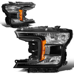 18-20 d F150 OE Style Black Housing Amber Side Driving Headlight Lamps