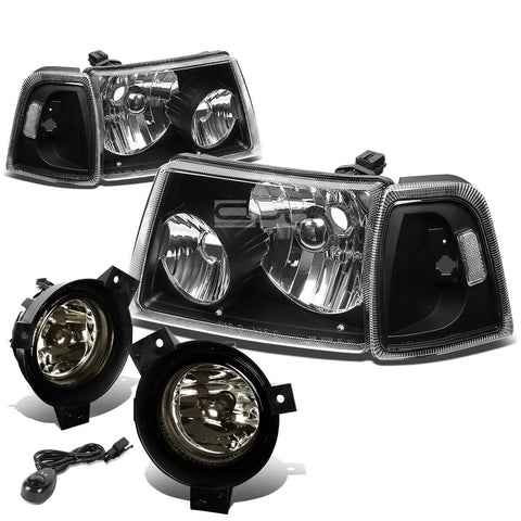BLACK HOUSING HEADLIGHT+CLEA