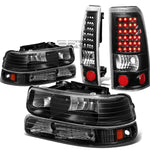 99-02 SILVERADO BLACK CRYSTAL HEADLIGHT+BUMP