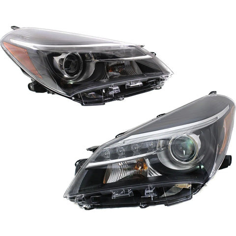 Headlight Set For 2015-2017 Toyota Yaris SE Model Hatchback Left and Right 2Pc