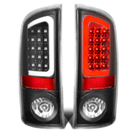 2002-2006 Dodge Ram 1500 2500 3500 LED C-Tube Tail Brake Light Lamps Black