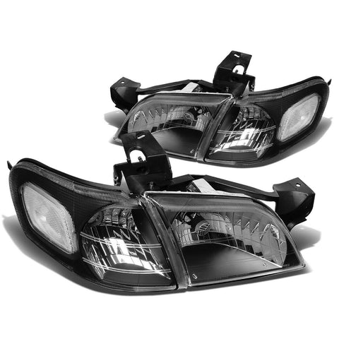 1997-2005 Chevy Venture Black Housing Headlight+Clea