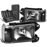 1987-1991 d F150 F250 F350 Bronco Black/Clear Signal Headlights+Too