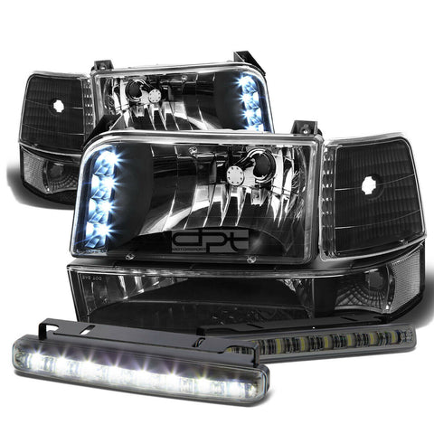 BLACK HOUSING LED HEADLIGHT+CLEA
