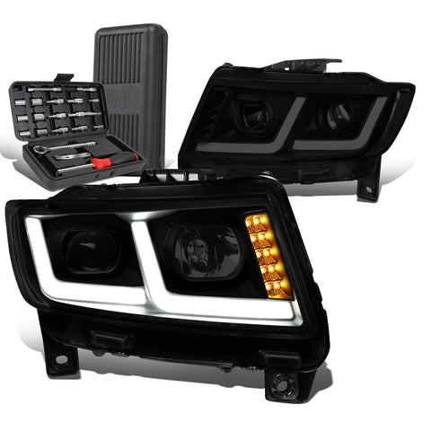 2011-2013 Grand Cherokee LED Tube Projector Headlight+Tool Box Tinted/Clear