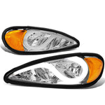 [LED DRL] 1999-2005 PONTIAC GRAND AM CHROME HOUSING AMBER SIDE HEADLIGHT/LAMP