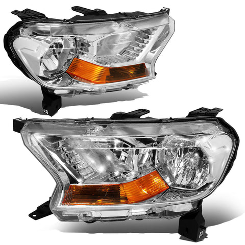 19-21 d Ranger XL XLT Factory Style Headlights Head Lamps Chrome/ Amber