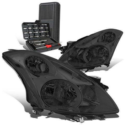 2010-2012 Altima Pair Smoked Housing Clear Signal Headlight Lamp+Tool Box