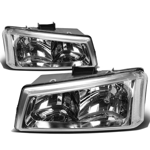 2003-2006 Chevy Silverado Chrome Housing Clear Corner Upper Headlight/Lamp