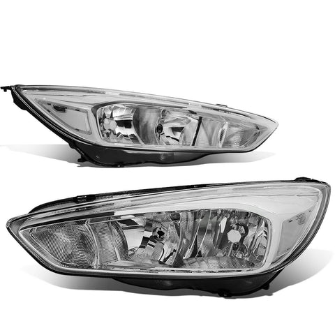 2015-2018 d Focus Gen3 Pair Chrome Housing Clear Side Headlight/Lamp Set