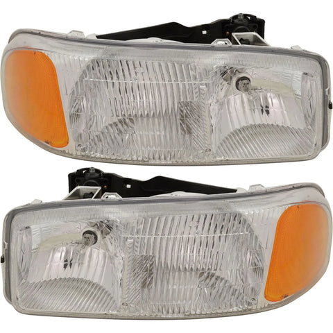 Headlight Set For 99-2007 GMC Sierra 1500 Driver and Passenger Side w/ bulb