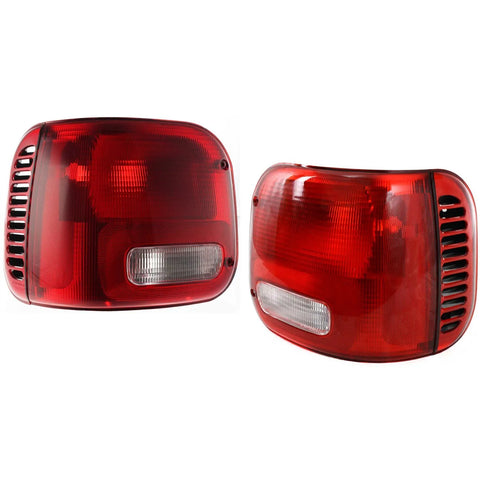 Taillights Taillamps Brake Lights Lamps Pair Set Rear for Dodge Van Full Size