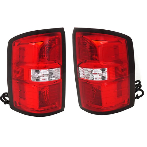 Tail Lights For 2016-18 GMC Sierra 1500 16-19 Sierra 2500 HD L R Clear/Red CAPA