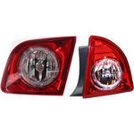Tail Light Set For 2008-2012 Chevrolet Malibu RH Inner Outer Clear/Red Halogen