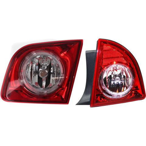 Tail Light Set For 2008-2012 Chevrolet Malibu RH Inner Outer Clear/Red Halogen