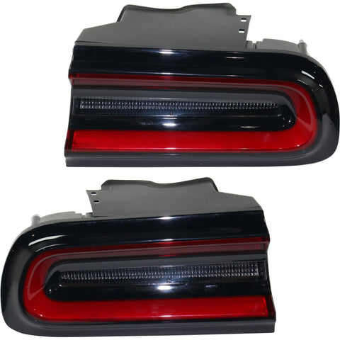 Tail Light Set For 2015-2022 Dodge Challenger LH RH Outer Clear/Red LED CAPA