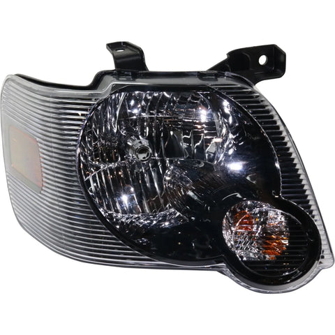 Headlight For 2007-2010 Ford Explorer Right Smoked Lens Black Housing With Bulb
