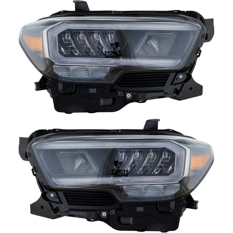 Pair Headlights Driving Head lights Headlamps Set of 2 Driver & Passenger Side
