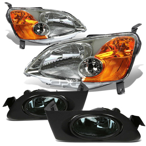 CHROME HOUSING HEAD LIGHT AMBER SIDE MARKER+TINTED LENS FOG LAMP  01-03 CIVIC