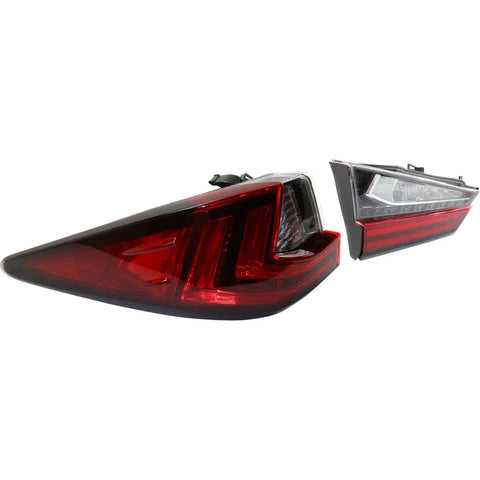 Tail Light Set For 2016-2022 Lexus RX350 RX450h LH RH Outer Clear/Red Halogen
