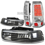 99-02 SILVERADO BLACK CRYSTAL HEADLIGHT+CORN