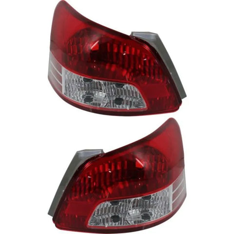 Halogen Tail Light Set For 2007-2012 Toyota Yaris Clear/Red Lens 2Pcs CAPA