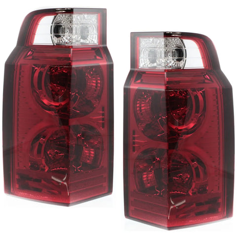 Halogen Tail Light Set For 2006-2010 Jeep Commander Clear/Red Lens w/ Bulbs 2Pcs