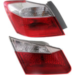 Tail Light Set For 2013-2015 Honda Accord LH Inner Outer Clear/Red Halogen CAPA