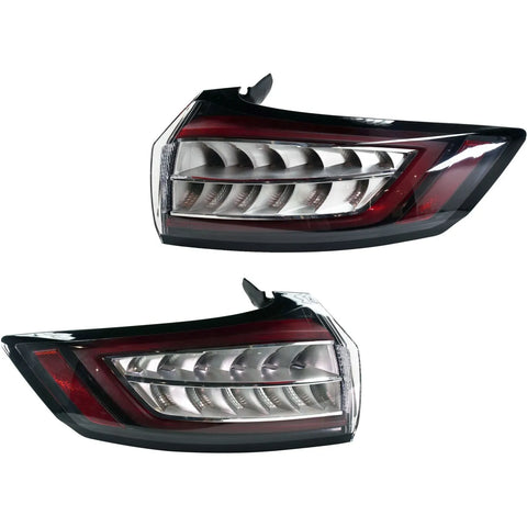 Tail Light Set For 2015-2017 Ford Edge Left and Right Clear/Red LED CAPA