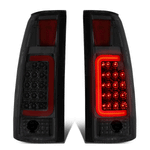 1988-2000 Chevy C1500 K2500 Suburban Red LED Bar Tail Brake Light Lamp Smoke