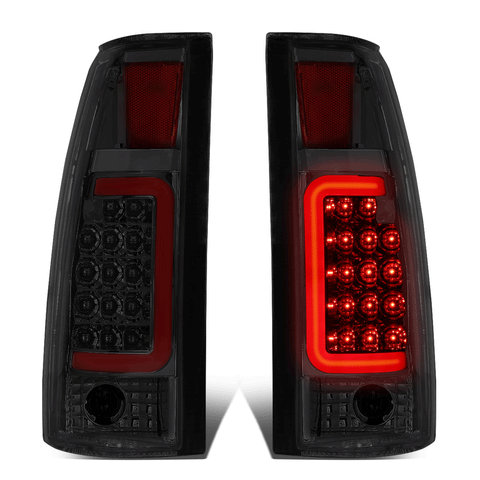 1988-2000 Chevy C1500 K2500 Suburban Red LED Bar Tail Brake Light Lamp Smoke