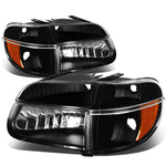 1995-2001 d Explorer Pair Black Housing Amber Corner Headlight/Lamp Set