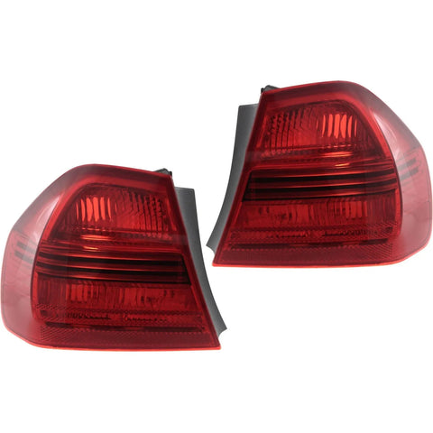Halogen Tail Light Set For 2006 BMW 325i Outer Red Lens 2Pcs