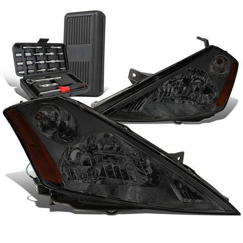 2003-2007 Nissan Murano Pair Smoked Housing Amber Side Headlights+Too