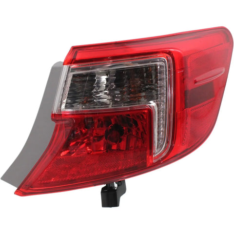 Halogen Tail Light For 2012-2014 Toyota Camry Right Outer Clear/Red w/Bulbs CAPA