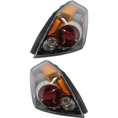 Halogen Tail Light Set For 2010-12 Nissan Altima Amber/Clr/Red w/Bulbs 2Pcs CAPA