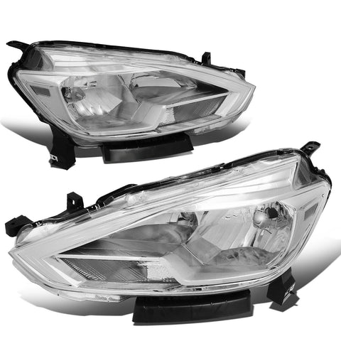 16-18 Nissan Sentra Factory Style Chrome Housing Clear Lens Headlights Lamp