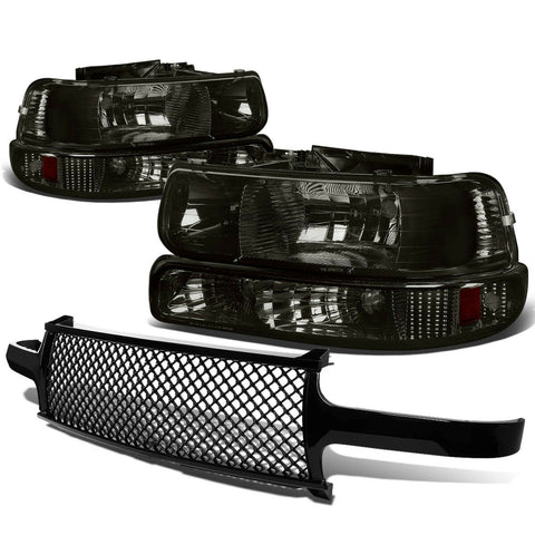 99-02 SILVERADO SMOKE HEADLIGHT+BUMP