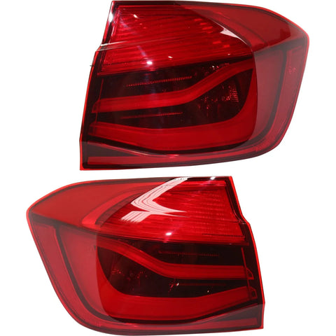Tail Light Set For 2016 BMW 328i 16-18 M3 Left Right Outer Red Lens Halogen/LED