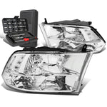 2009-2018 Dodge Ram Pickup Chrome/Clear Side Headlight Head Lamps+Tool Box