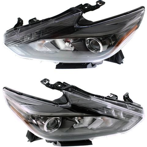 Headlight Set For 2016-2017 Nissan Altima Left and Right LED Smoked Housing 2Pc