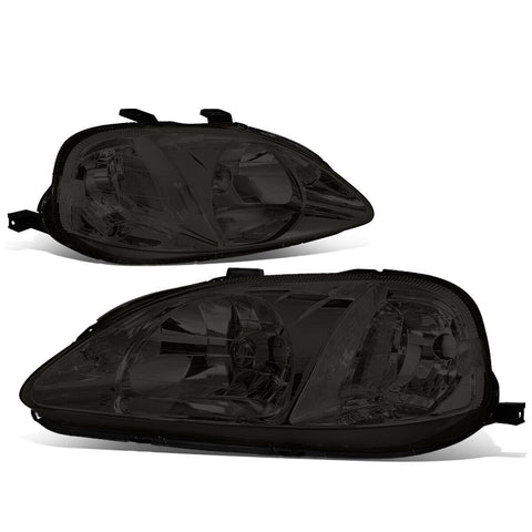1999-2000 Honda Civic EK/EJ/EM Smoked Housing Clear Side Headlight/Lamp Set
