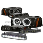 SMOKED DUAL HALO PROJECTOR HEAD+BUMPER+FO