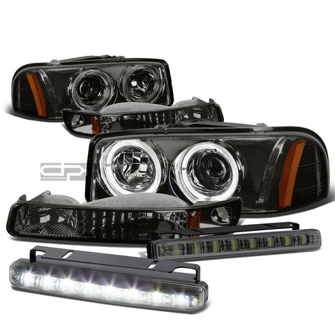 SMOKED DUAL HALO PROJECTOR HEAD+BUMPER+FO