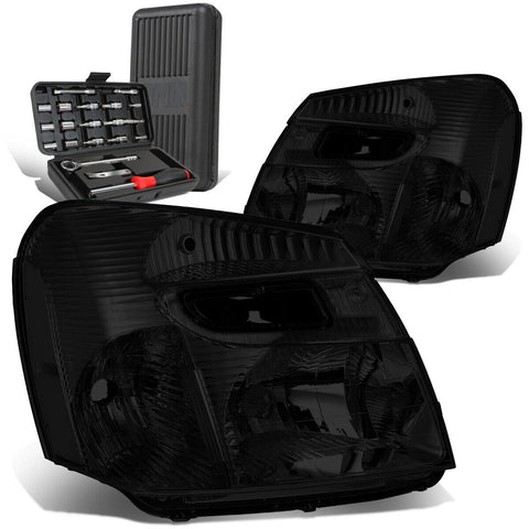 2005-2009 Chevy Equinox OE Style Smoked/Clear Side Bumper Headlight+Tool Box